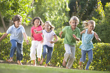 Children running