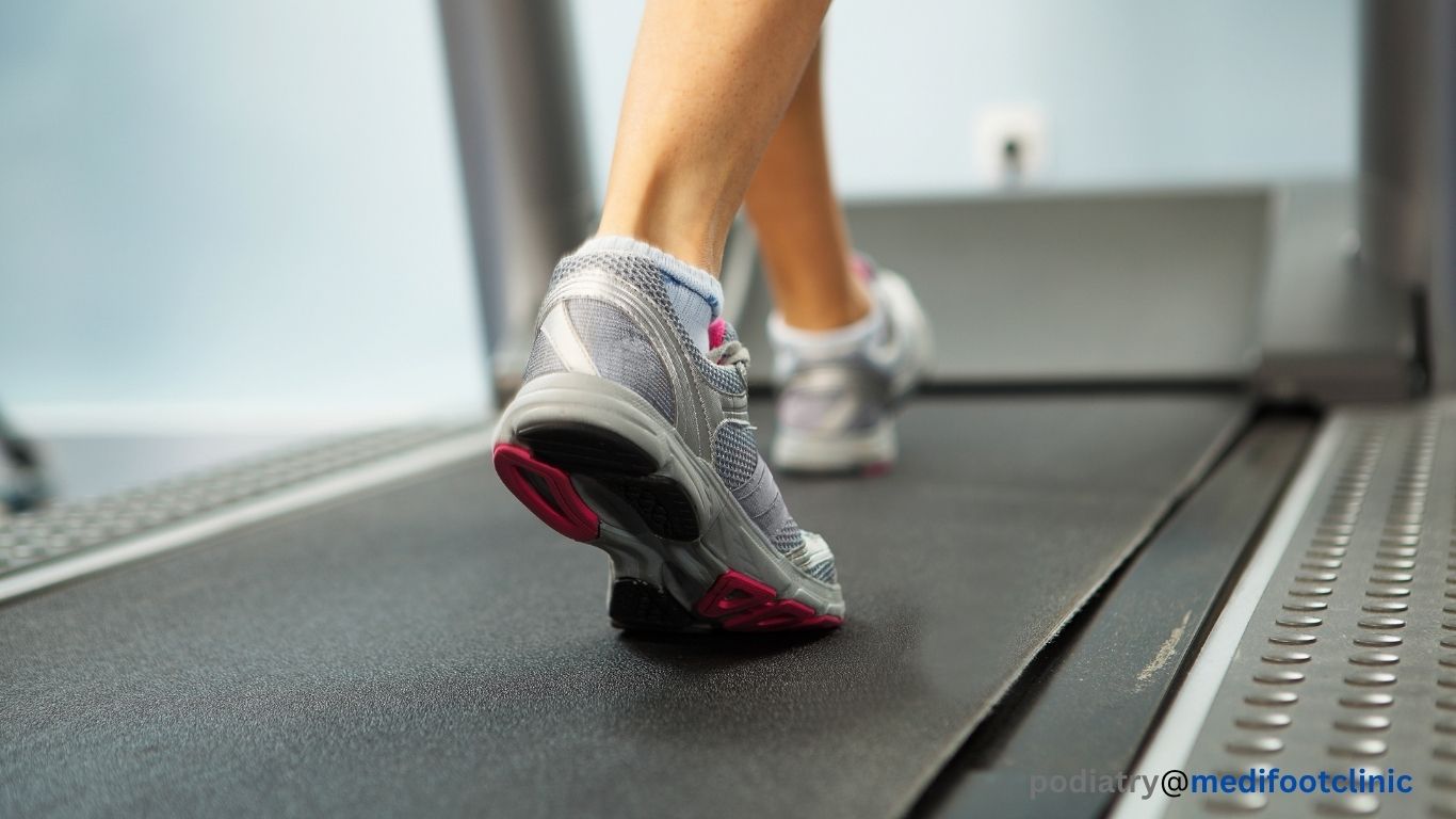 Custom foot orthotics being fitted